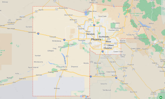 map of Maricopa county